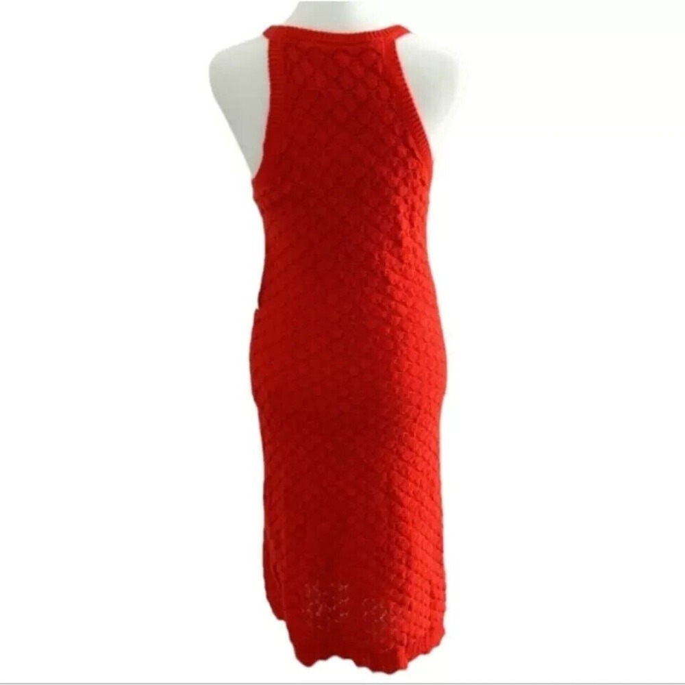 Eliza J Women's Sweater Dress M Bodycon Knit Orange Sleeveless Crochet NWT

$148